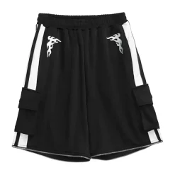LISTEN FLAVOR Fallen Angel's 2-Way Separate Jersey Pants Black x White