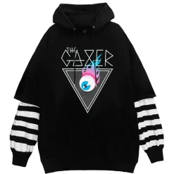 LISTEN FLAVOR Flame Eye Layered-Style Hoodie