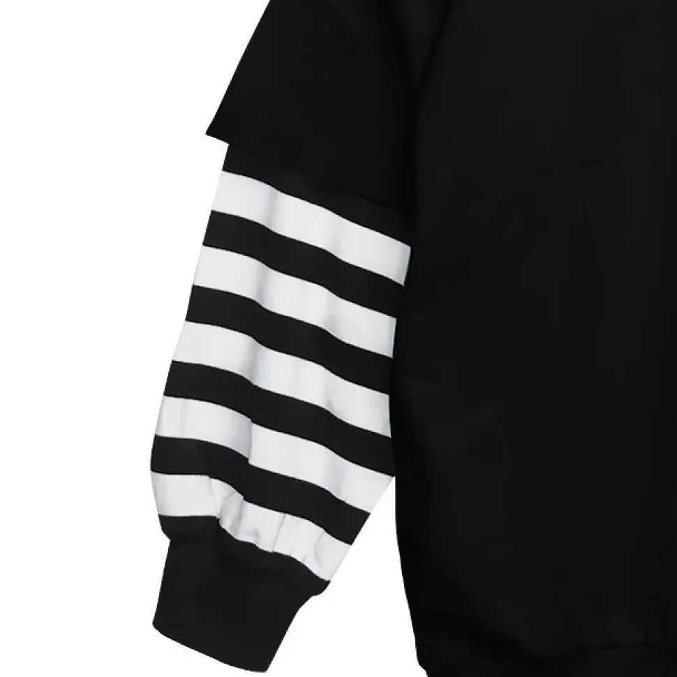 LISTEN FLAVOR Flame Eye Layered-Style Hoodie