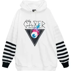 LISTEN FLAVOR Flame Eye Layered-Style Hoodie