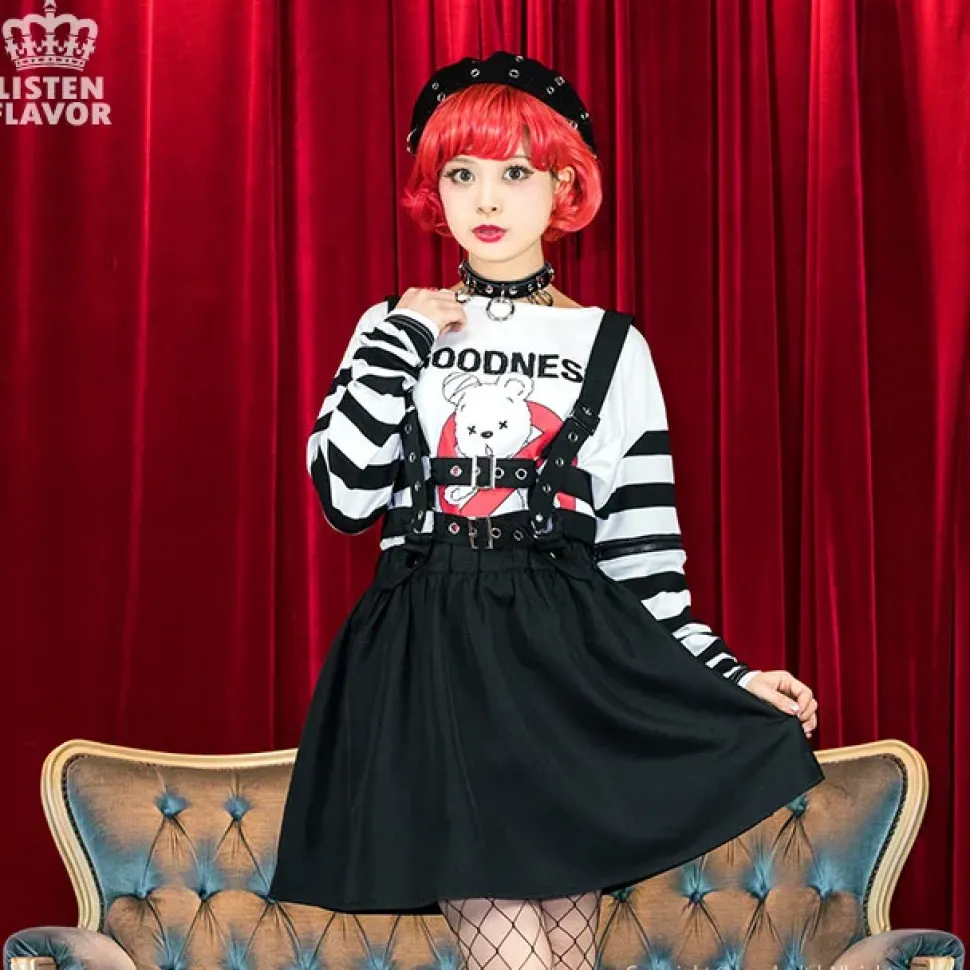 LISTEN FLAVOR Flared Skirt w/ Harness Belt