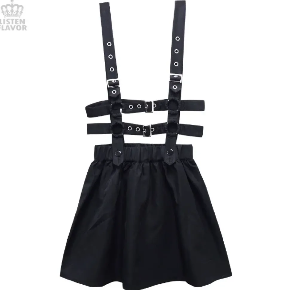 LISTEN FLAVOR Flared Skirt w/ Harness Belt