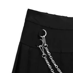 LISTEN FLAVOR Front Chain Pleated Skirt