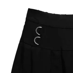 LISTEN FLAVOR Front Chain Pleated Skirt