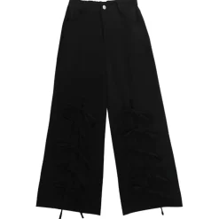 LISTEN FLAVOR Front Slit Ribbon Pants