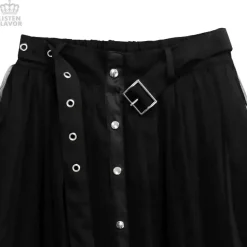LISTEN FLAVOR Front Snap Tulle Long Skirt
