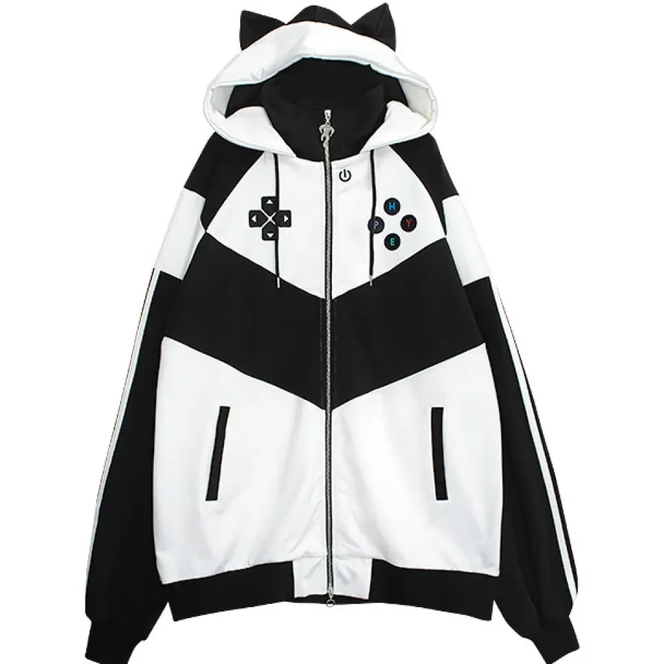 LISTEN FLAVOR Gaming Cat Ear Jersey Hoodie