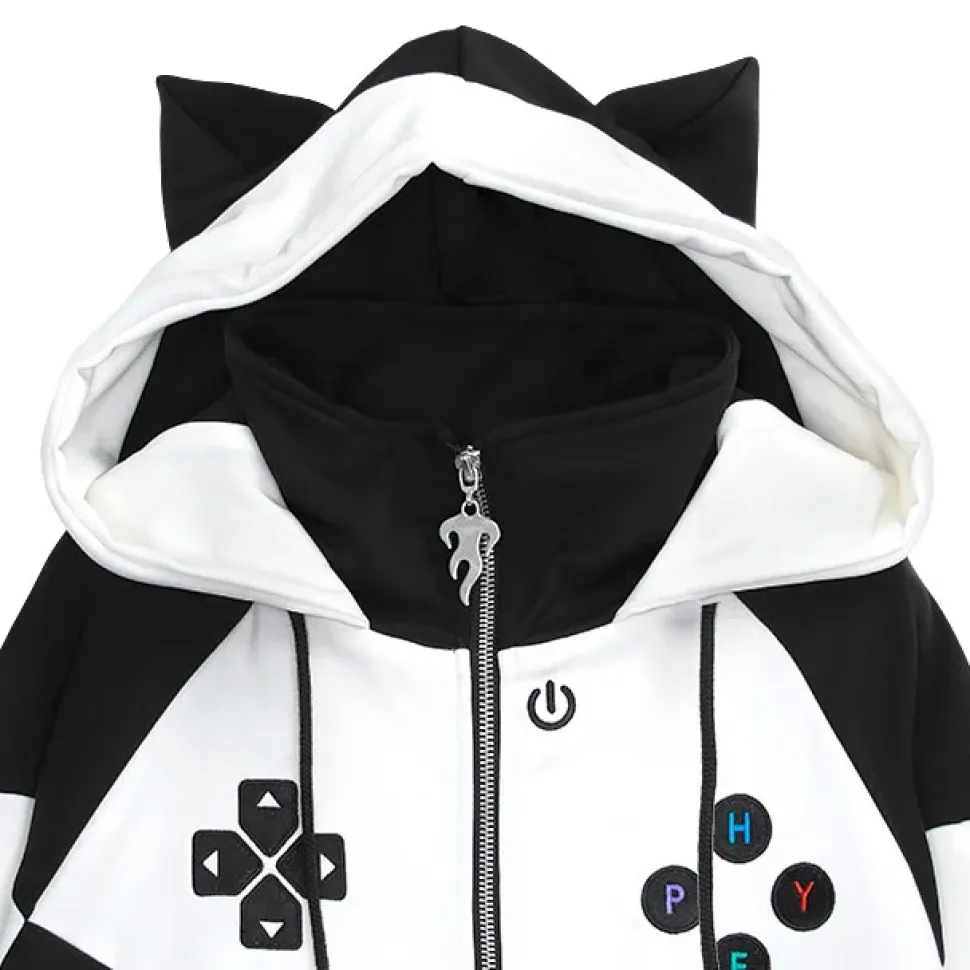 LISTEN FLAVOR Gaming Cat Ear Jersey Hoodie
