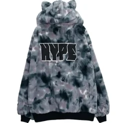 LISTEN FLAVOR Gaming Cat Ear Buckle Fur Blouson