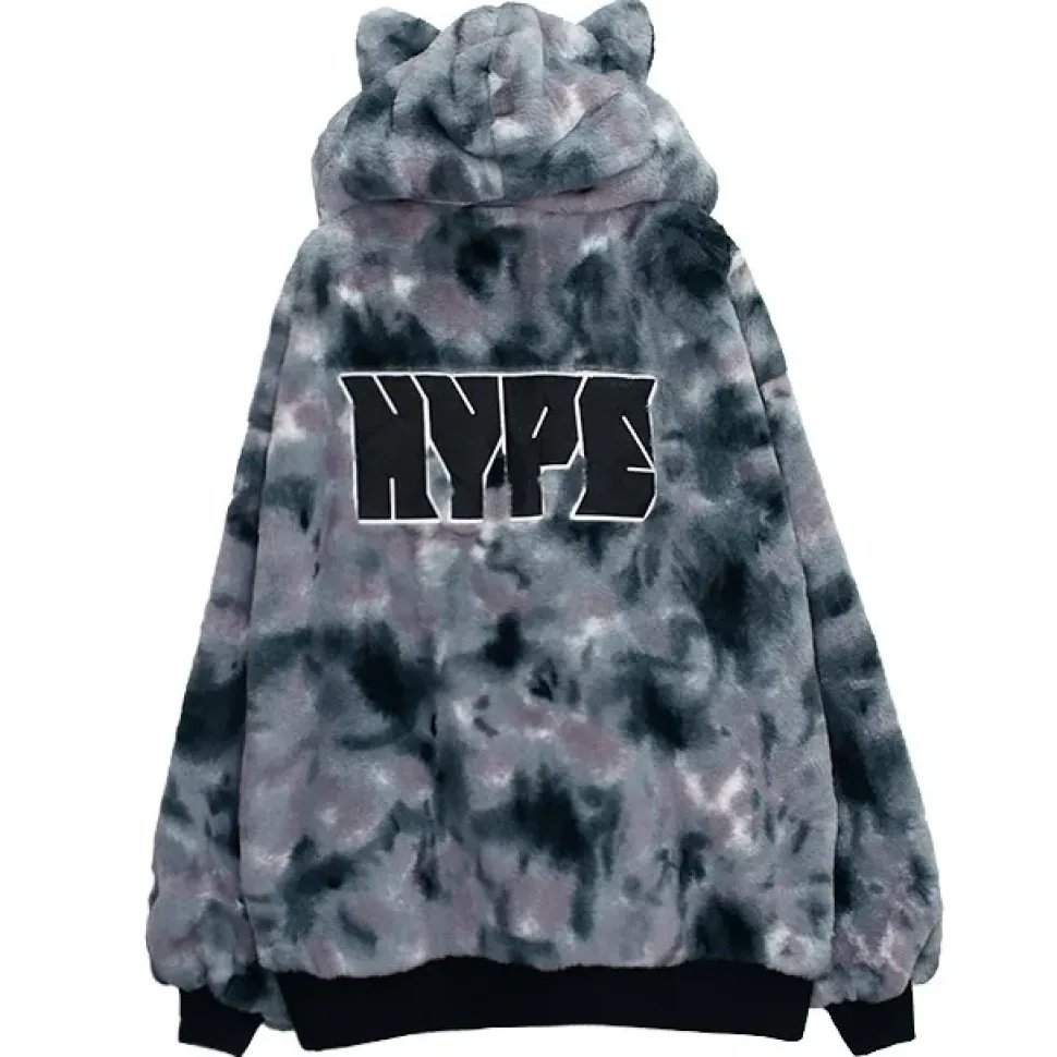 LISTEN FLAVOR Gaming Cat Ear Buckle Fur Blouson