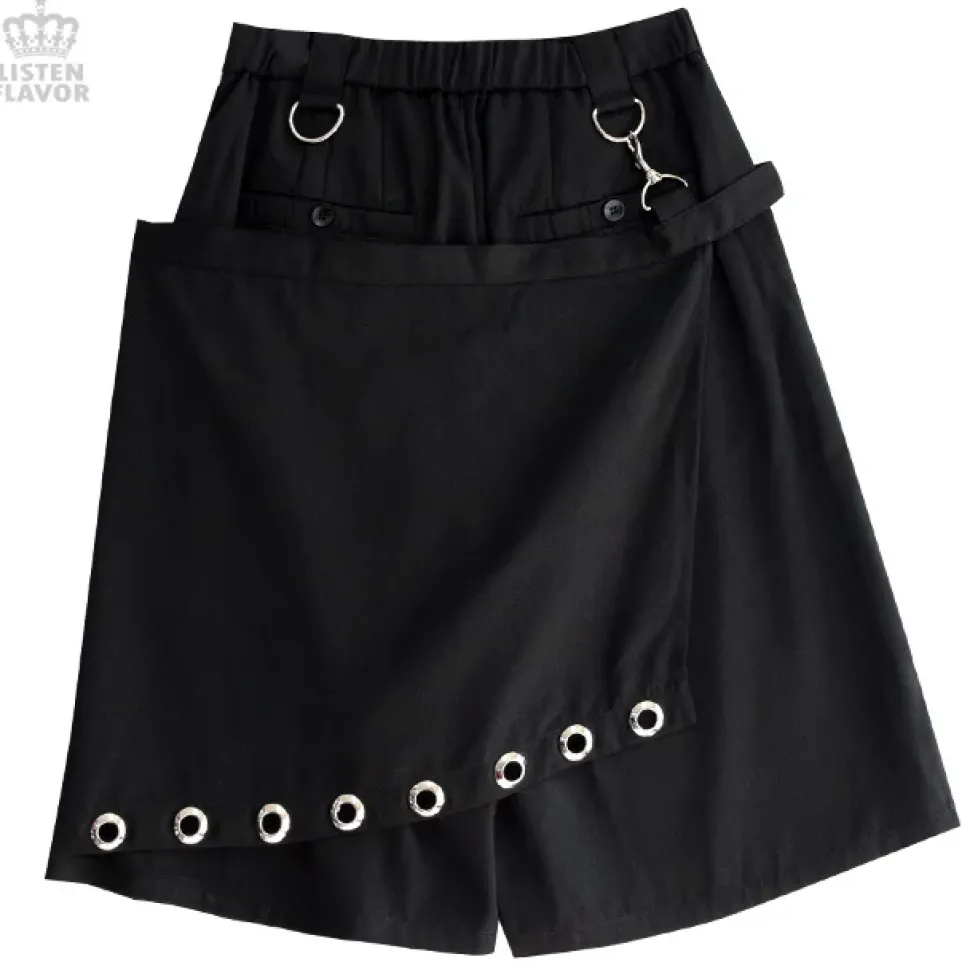 LISTEN FLAVOR Gaucho Pants w/ Eyelet Flap