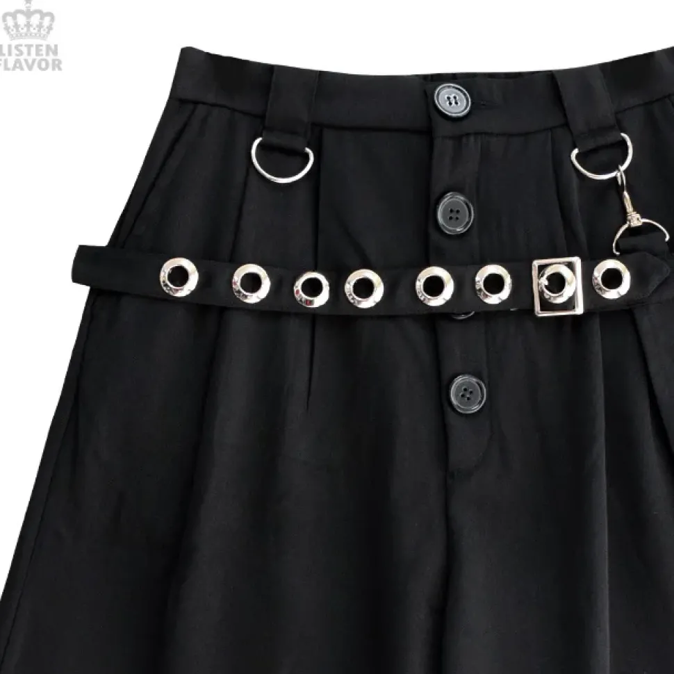 LISTEN FLAVOR Gaucho Pants w/ Eyelet Flap