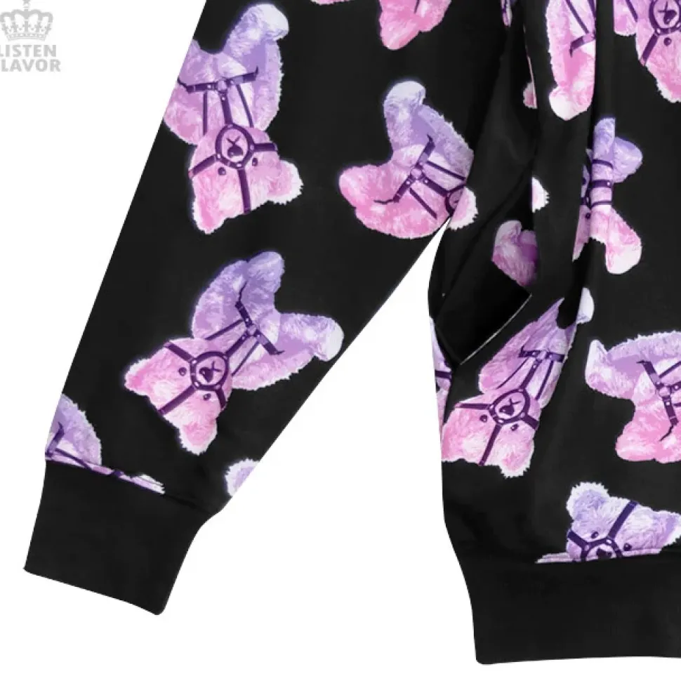 LISTEN FLAVOR Harness Bear Zip-Up Hoodie