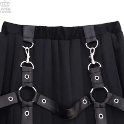 LISTEN FLAVOR Harness Pleated Long Skirt