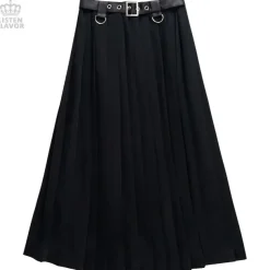 LISTEN FLAVOR Harness Pleated Long Skirt