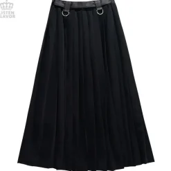 LISTEN FLAVOR Harness Pleated Long Skirt