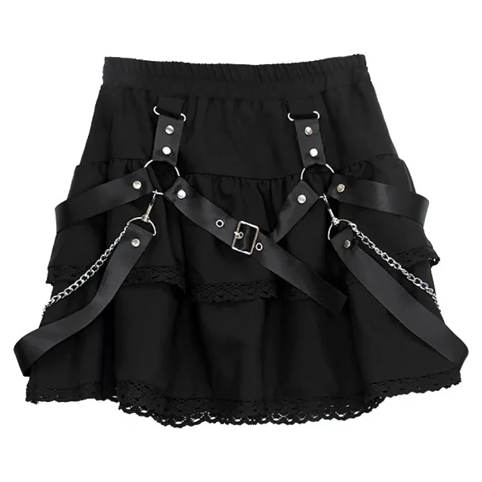 LISTEN FLAVOR Harness Tiered Skirt