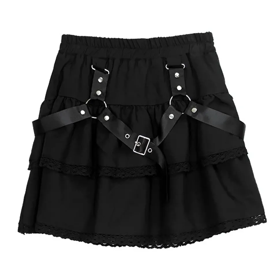 LISTEN FLAVOR Harness Tiered Skirt
