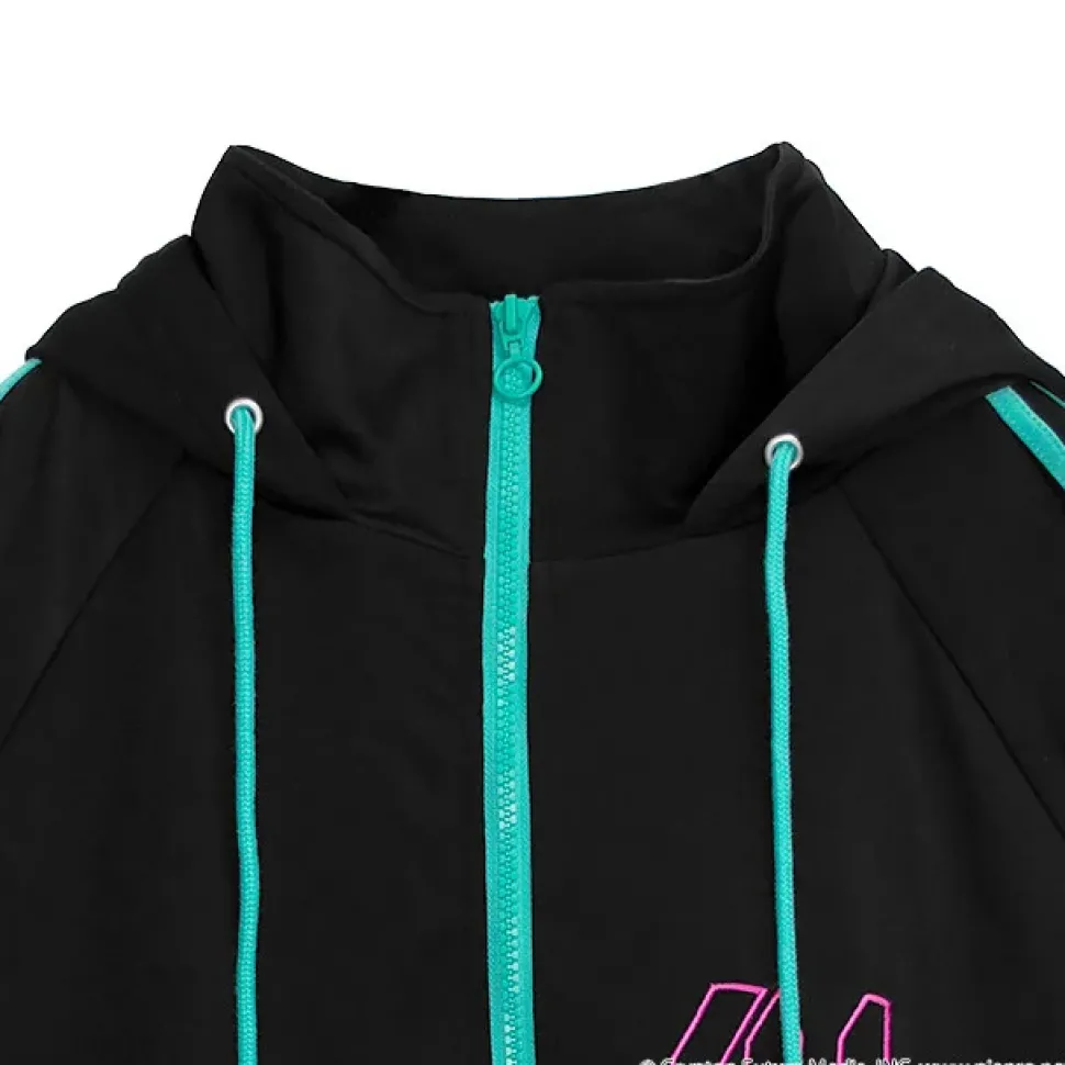 LISTEN FLAVOR Hatsune Miku Jersey Hoodie Black