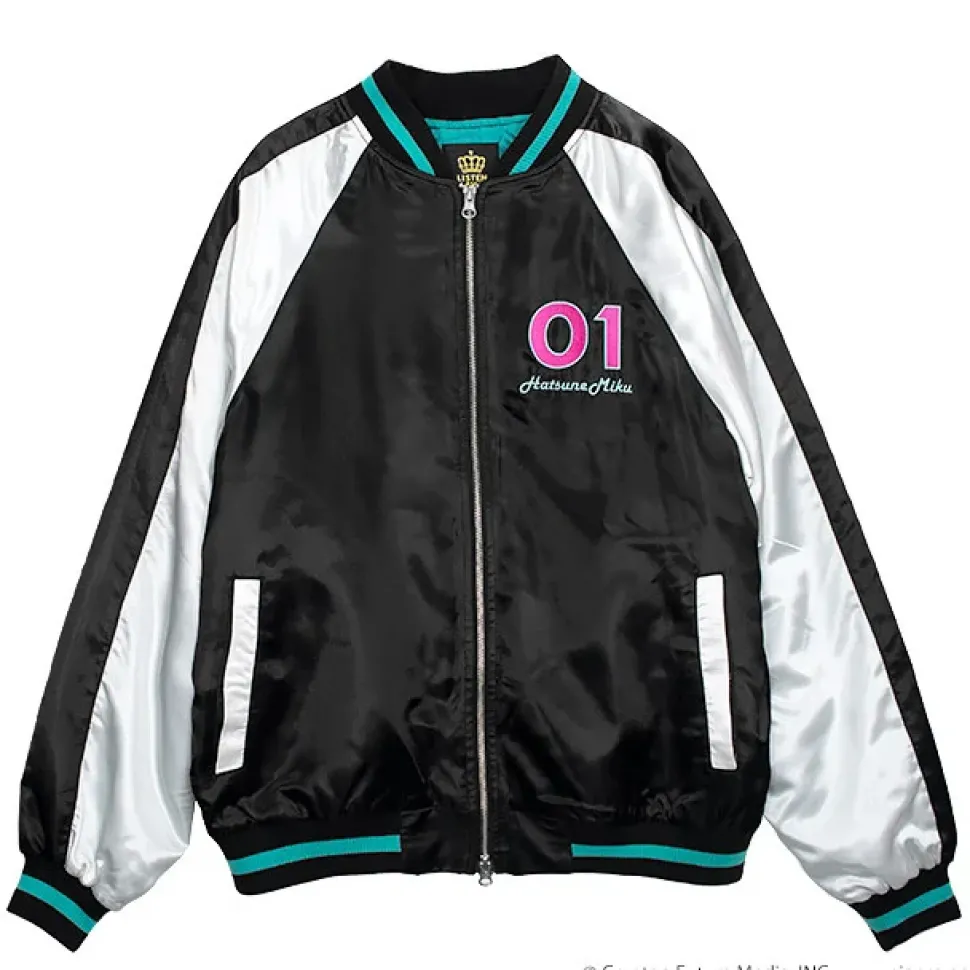 LISTEN FLAVOR Hatsune Miku Sukajan Jacket Black
