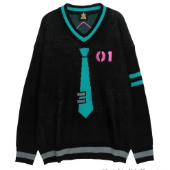 LISTEN FLAVOR Hatsune Miku V-neckline Knit Black
