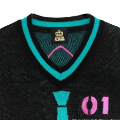 LISTEN FLAVOR Hatsune Miku V-neckline Knit Black