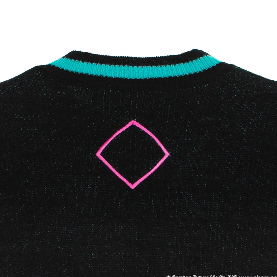 LISTEN FLAVOR Hatsune Miku V-neckline Knit Black