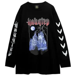 LISTEN FLAVOR Haunted Castle Long Sleeve T-Shirt