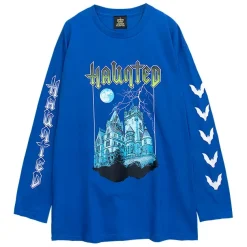 LISTEN FLAVOR Haunted Castle Long Sleeve T-Shirt
