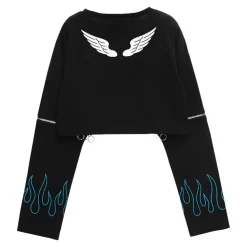 LISTEN FLAVOR Heart Padlock Zip Sleeve Top