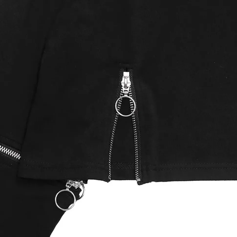 LISTEN FLAVOR Heart Padlock Zip Sleeve Top