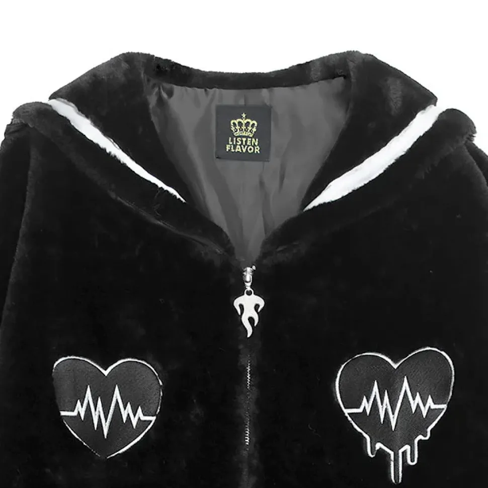 LISTEN FLAVOR Heartbeat Sailor Fur Boa Blouson