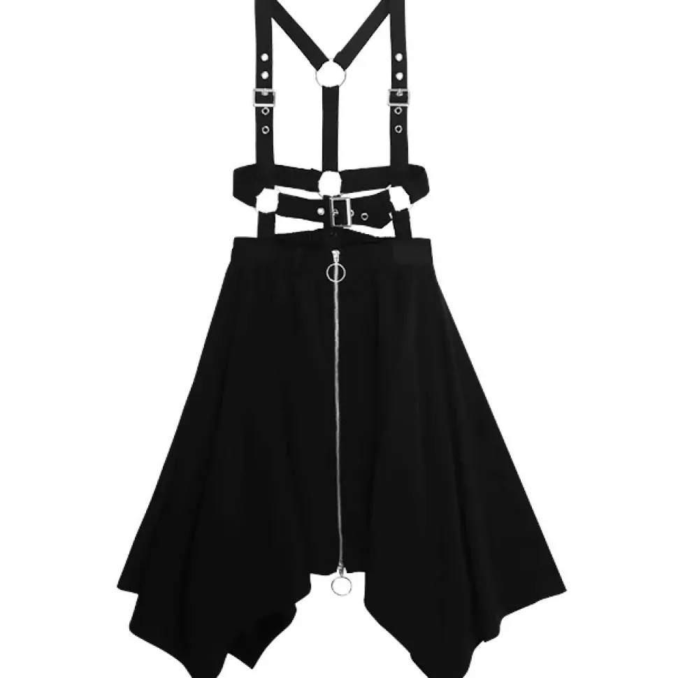 LISTEN FLAVOR Hemline Skirt w/ Harness