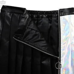 LISTEN FLAVOR Holographic Two-Tone Pleated Skirt