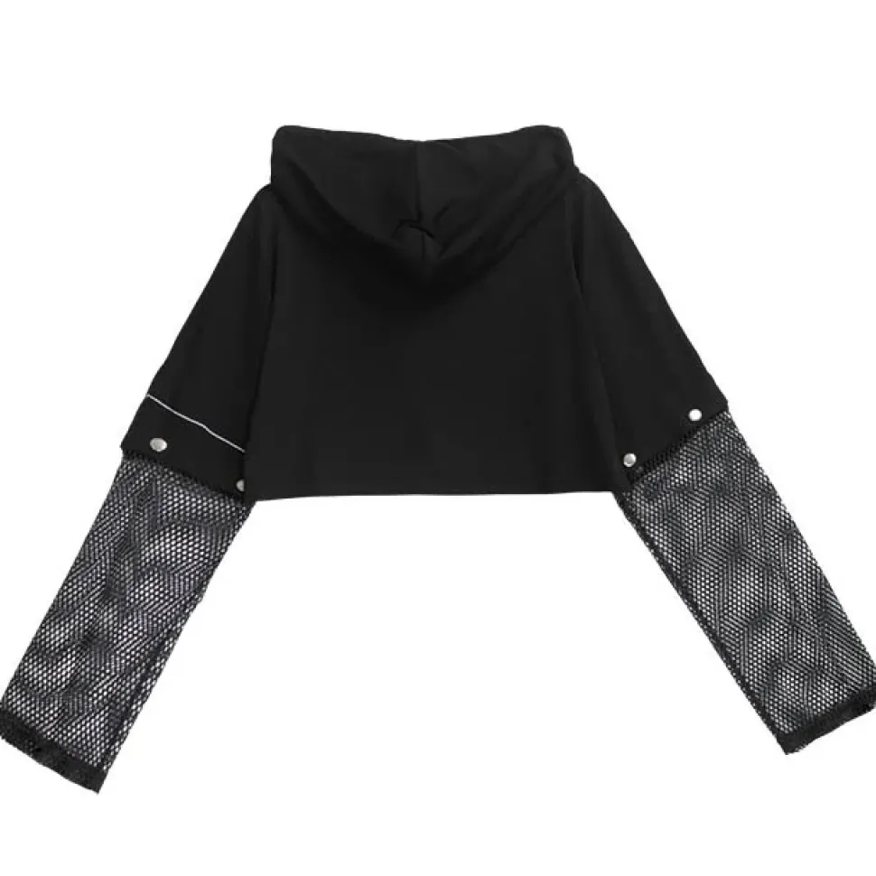 LISTEN FLAVOR Killer Heart 2-Way Mesh Short Hoodie