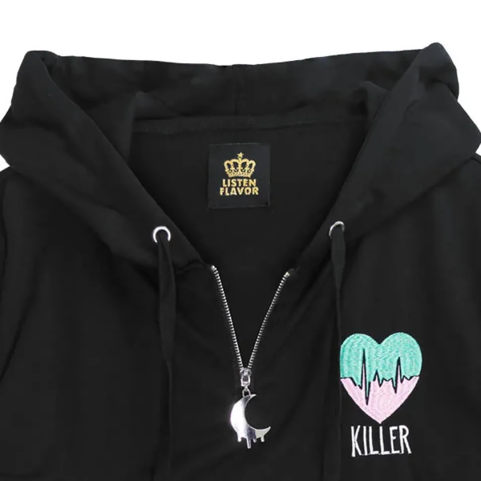 LISTEN FLAVOR Killer Heart 2-Way Mesh Short Hoodie