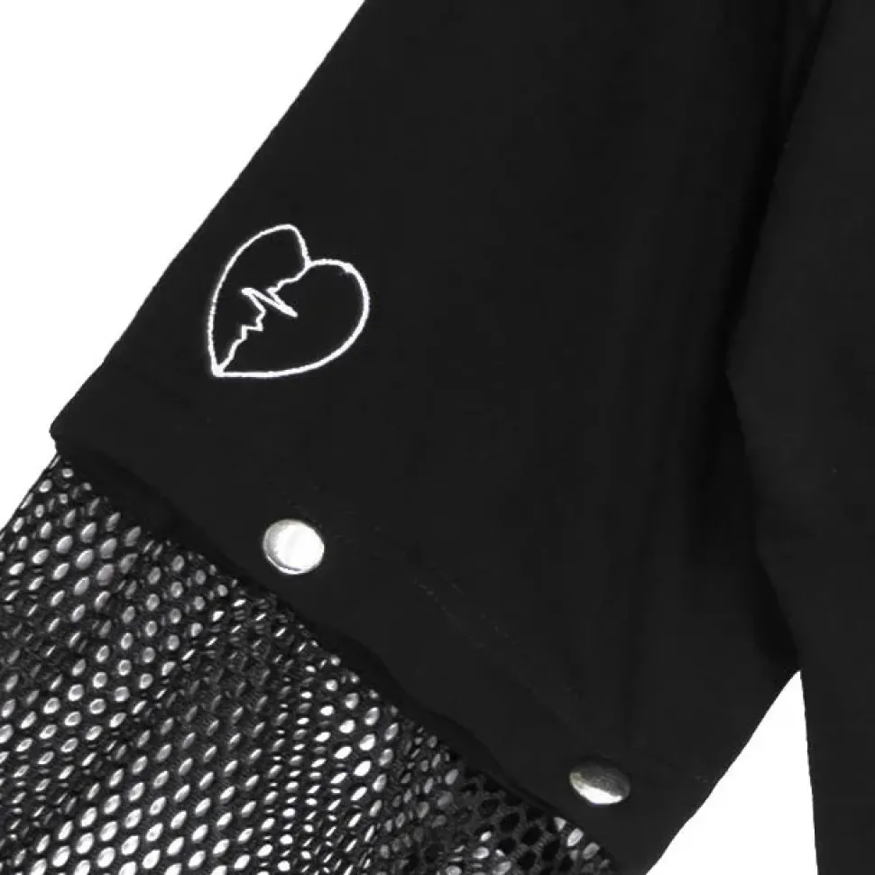LISTEN FLAVOR Killer Heart 2-Way Mesh Short Hoodie
