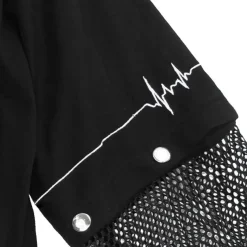 LISTEN FLAVOR Killer Heart 2-Way Mesh Short Hoodie