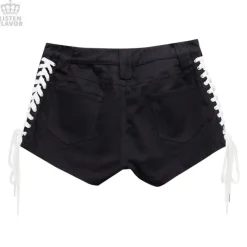 LISTEN FLAVOR Lace-Up Harness Belt Shorts