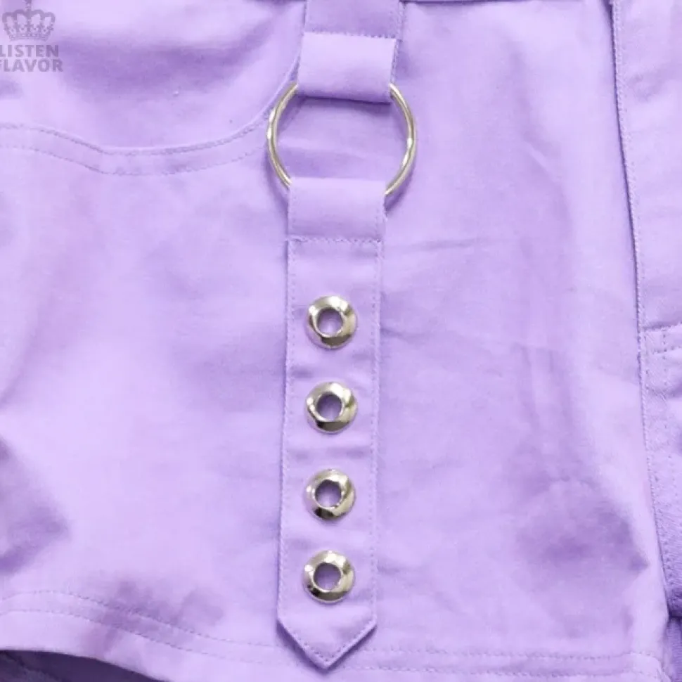 LISTEN FLAVOR Lace-Up Harness Belt Shorts