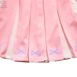 LISTEN FLAVOR Lace-Up Print Two-Tone Pleated Skirt