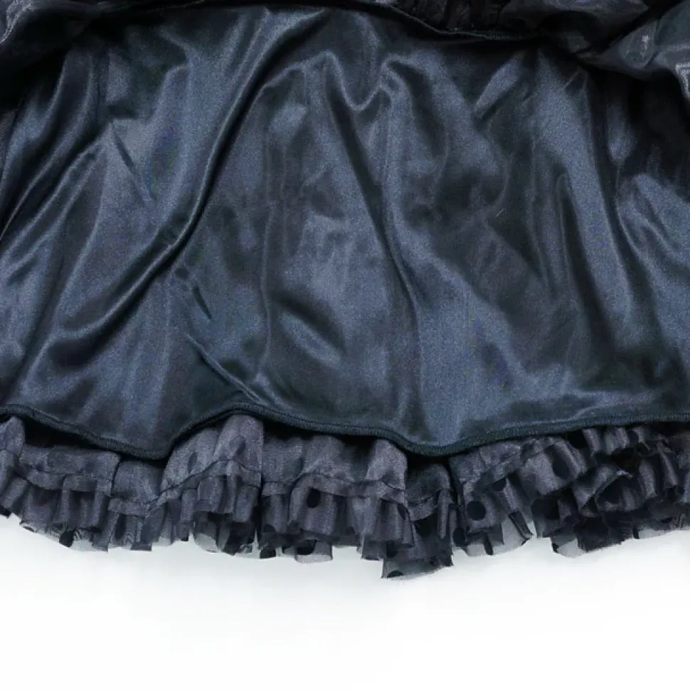 LISTEN FLAVOR Lace-up Tulle Frill Skirt