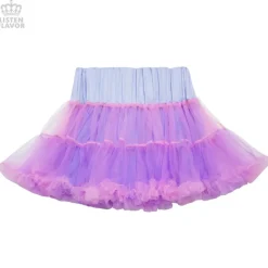 LISTEN FLAVOR Lace-up Tulle Frill Skirt