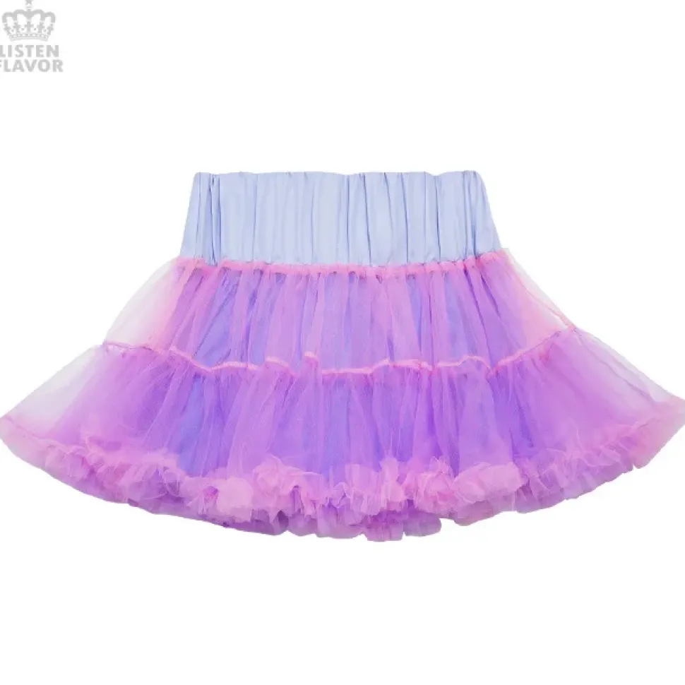 LISTEN FLAVOR Lace-up Tulle Frill Skirt