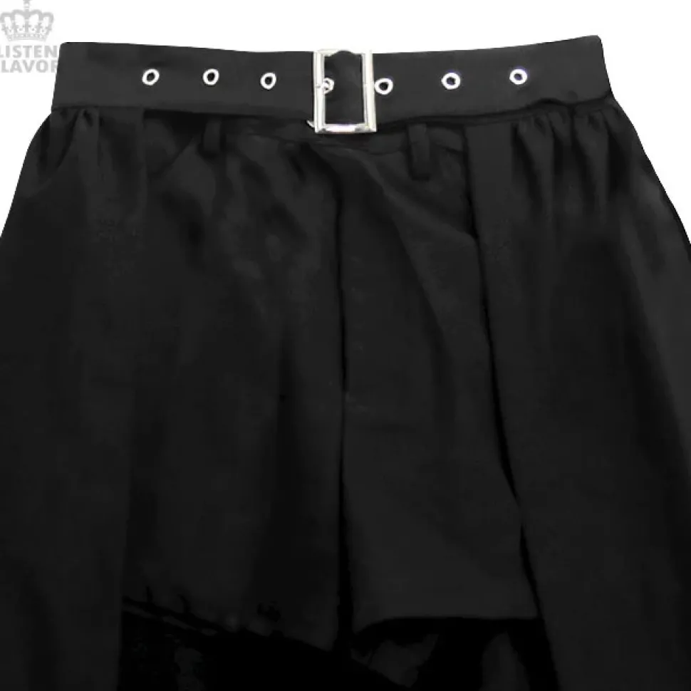 LISTEN FLAVOR Layered Hemline Skirt w/ Shorts