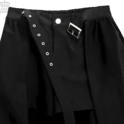 LISTEN FLAVOR Layered Hemline Skirt w/ Shorts