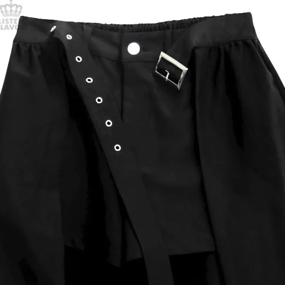 LISTEN FLAVOR Layered Hemline Skirt w/ Shorts