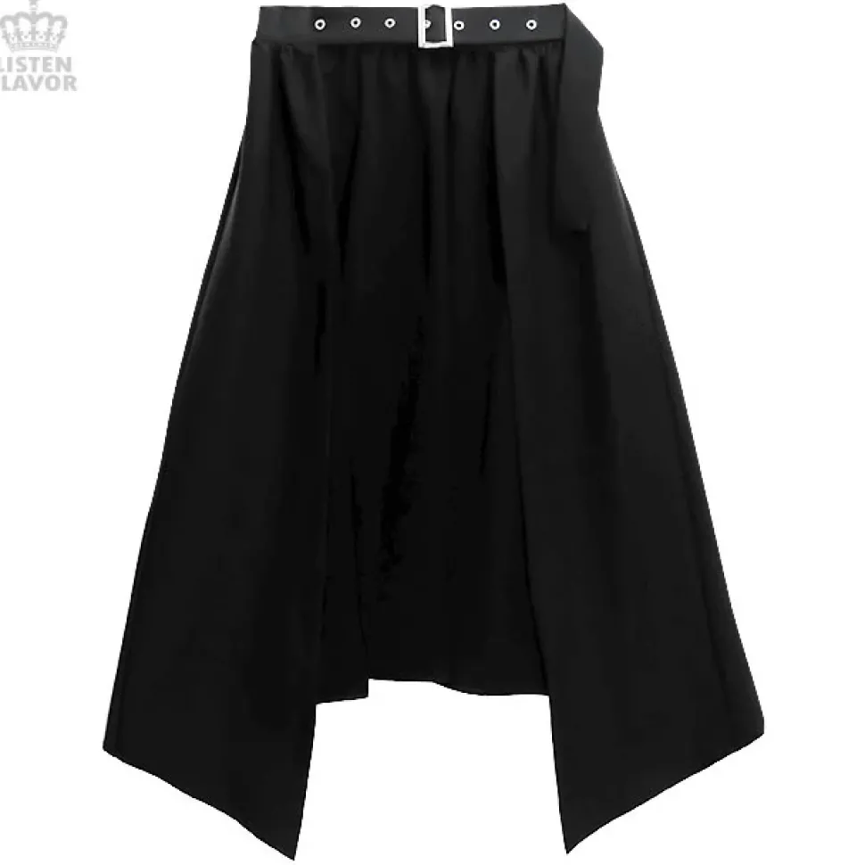 LISTEN FLAVOR Layered Hemline Skirt w/ Shorts