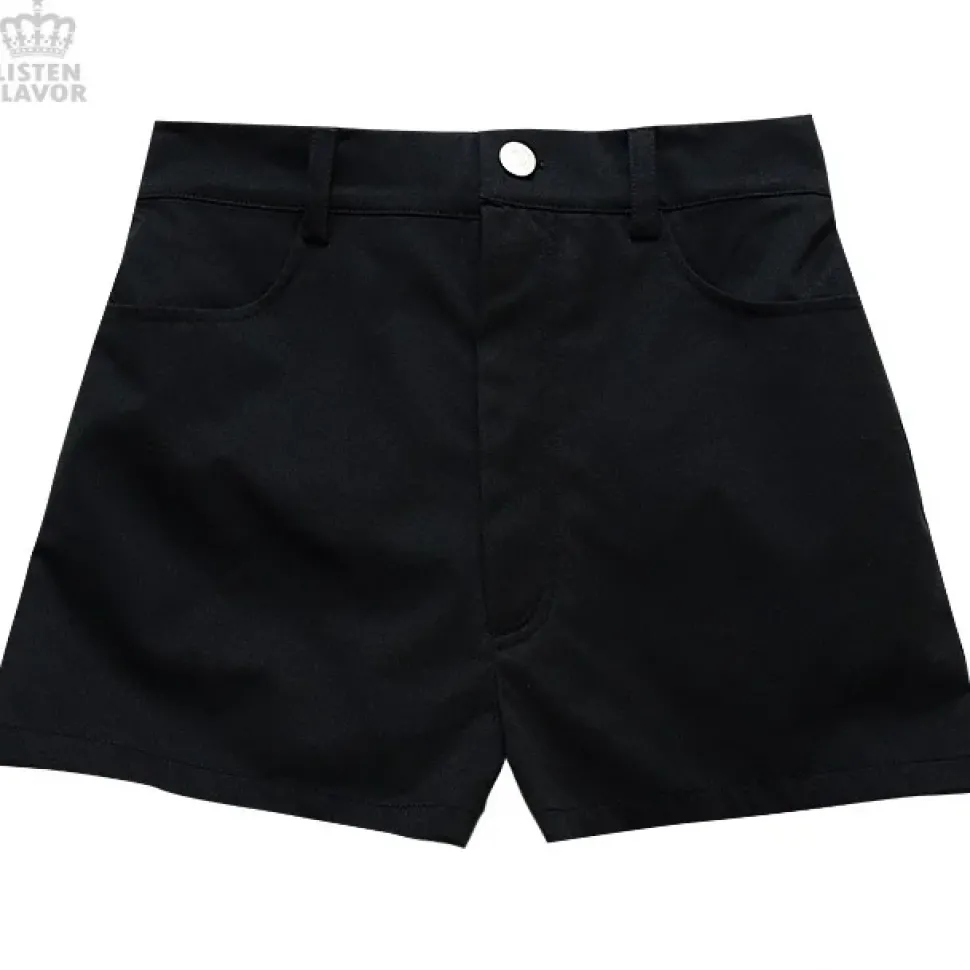 LISTEN FLAVOR Layered Pleated Flap Skirt w/ Shorts and Detachable Pocket