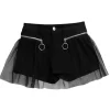 LISTEN FLAVOR Layered Shorts w/ Tulle